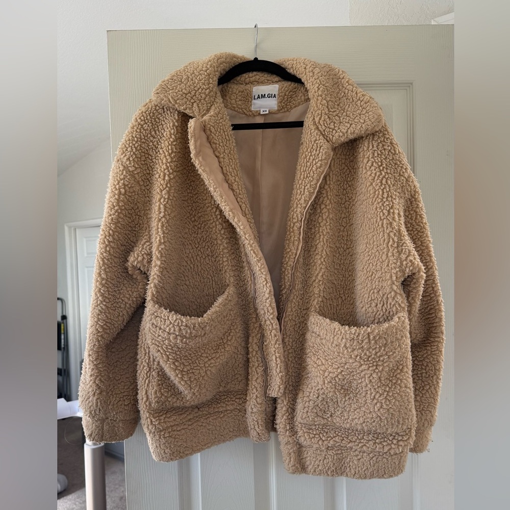 I.AM.GIA Tan Teddy Jacket Pixie Coat